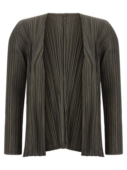 PLEATS PLEASE ISSEY MIYAKE Bicolor Polyester Cardigan