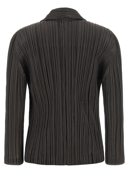 PLEATS PLEASE ISSEY MIYAKE Gray Polyester Blazer