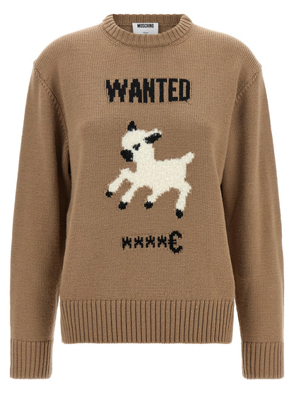 Moschino Beige Virgin Wool Cardigan