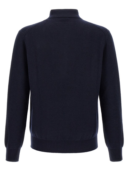 ZEGNA Blue Cashmere Polo Shirt