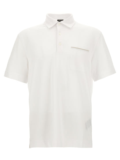 ZEGNA White Cotton Polo Shirt