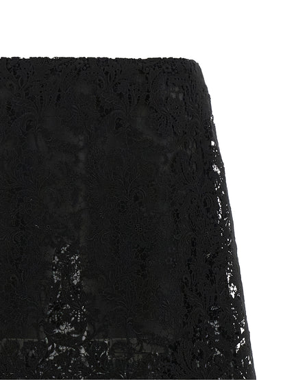 Fendi Black Cotton Midi Skirt