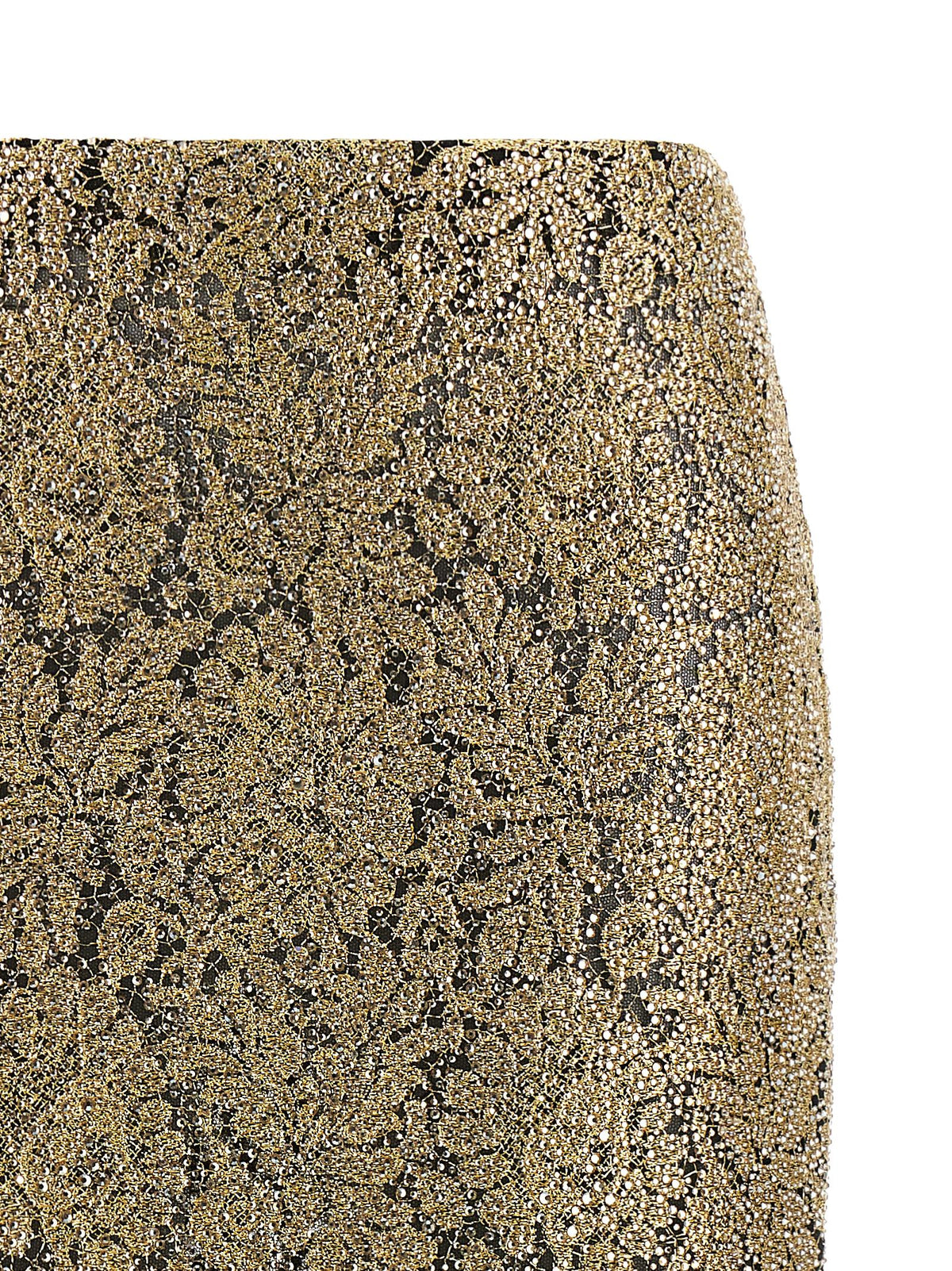Ermanno Scervino Gold Polyester Midi Skirt