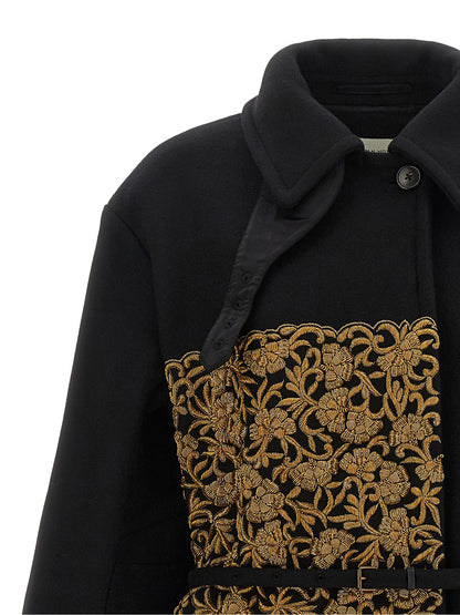 Dries Van Noten Black Wool Coat