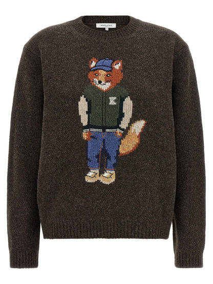 Maison Kitsuné Brown Wool Cardigan