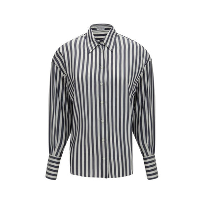 Brunello Cucinelli Multicolor Silk Pattern Shirt