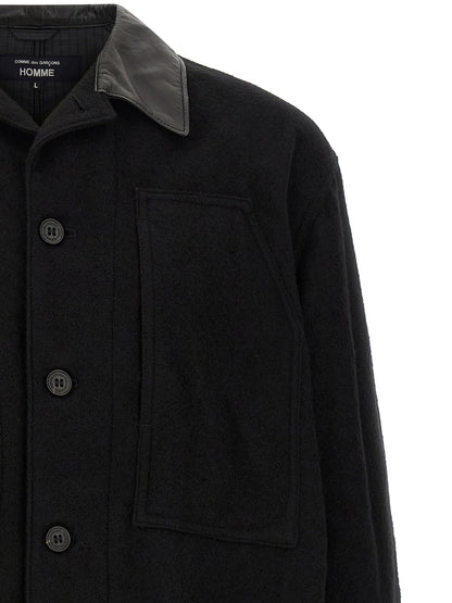 Comme Des Garçons Black Wool Full-Length Jacket