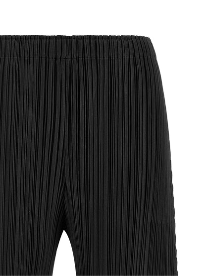 PLEATS PLEASE ISSEY MIYAKE Black Polyester Casual Pants