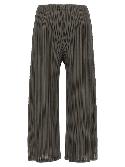 PLEATS PLEASE ISSEY MIYAKE Gray Polyester Casual Pants