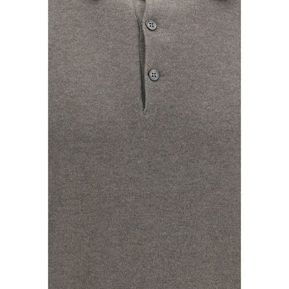 Brunello Cucinelli Brown Cashmere Polo Shirt