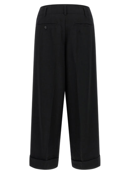 Comme Des Garçons Black Wool Cropped Pants