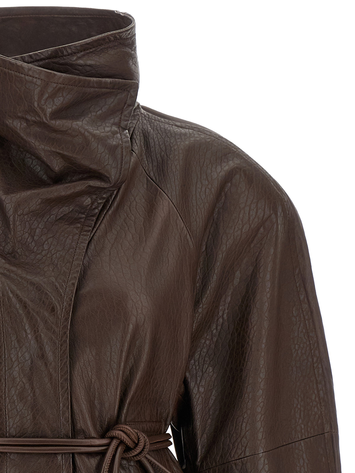 Sportmax Brown Lamb Leather Leather Jacket