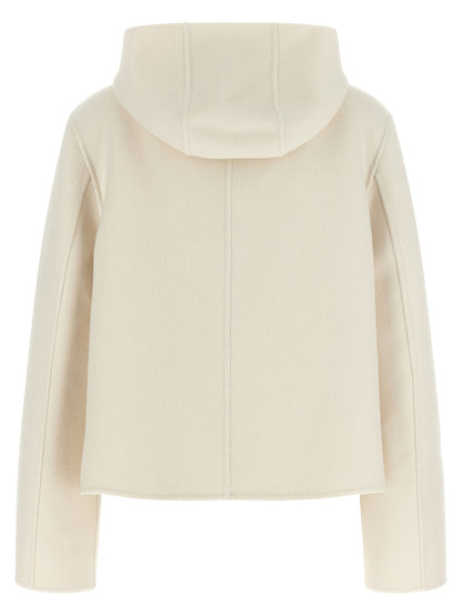 Fendi White Virgin Wool Full-Length Jacket
