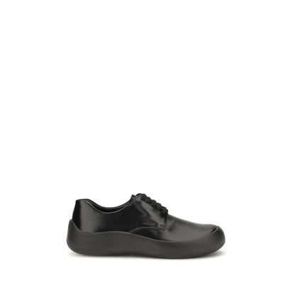 Prada Black Calf Leather Bos Taurus Sneakers