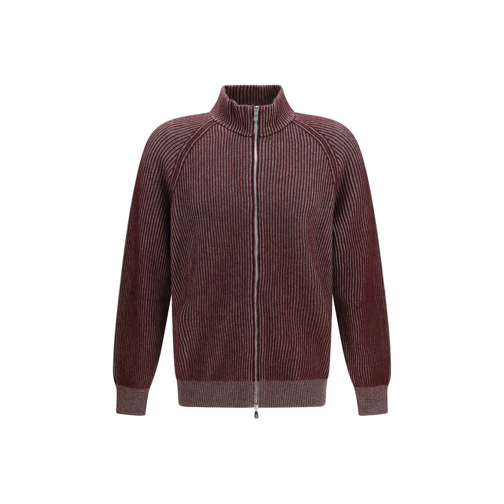 Brunello Cucinelli Bordeaux Cashmere Cardigan