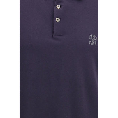 Brunello Cucinelli Purple Cotton Polo Shirt