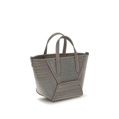 Brunello Cucinelli Gray Calf Leather Bos Taurus Shoulder Bag