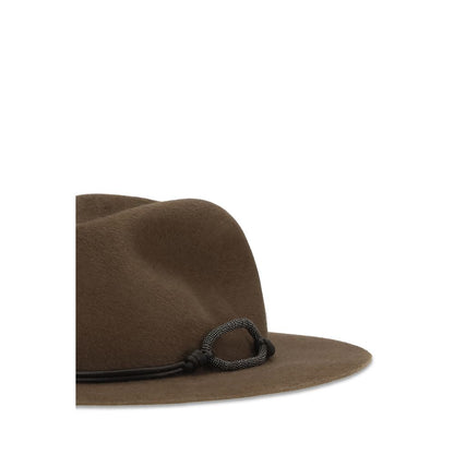 Brunello Cucinelli Brown Eco Fabric Fedora