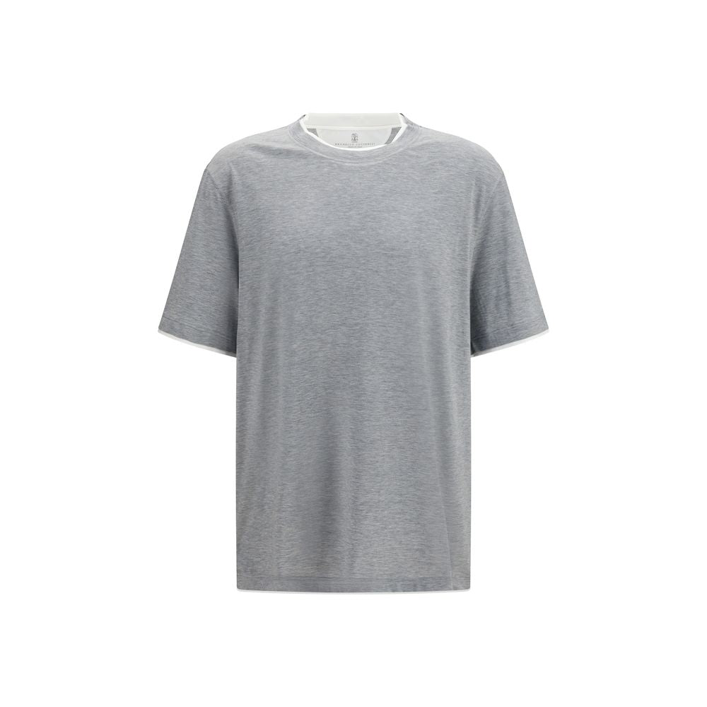 Brunello Cucinelli Gray Cotton T-Shirt