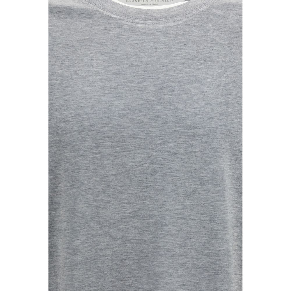 Brunello Cucinelli Gray Cotton T-Shirt