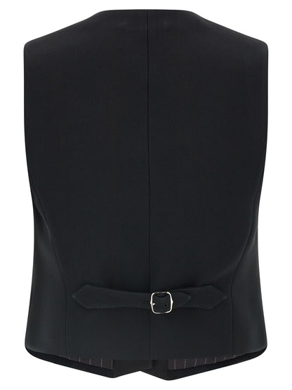 Ermanno Scervino Black Viscose Sleeveless Jacket