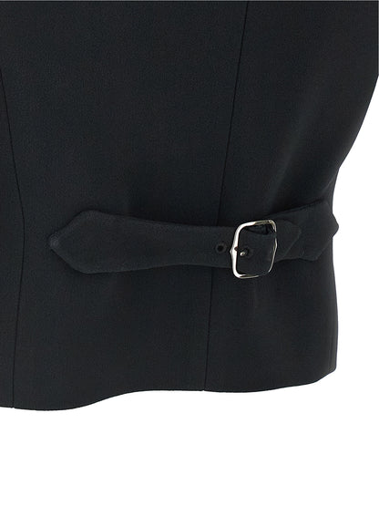 Ermanno Scervino Black Viscose Sleeveless Jacket
