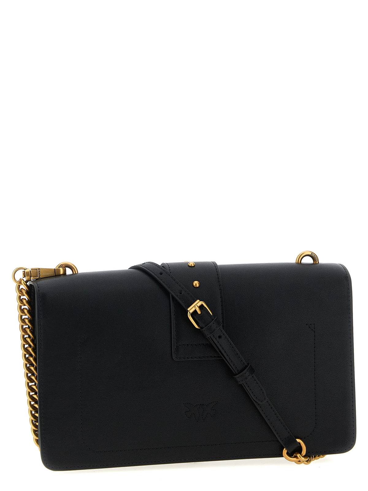 PINKO Black Goatskin Crossbody Bag