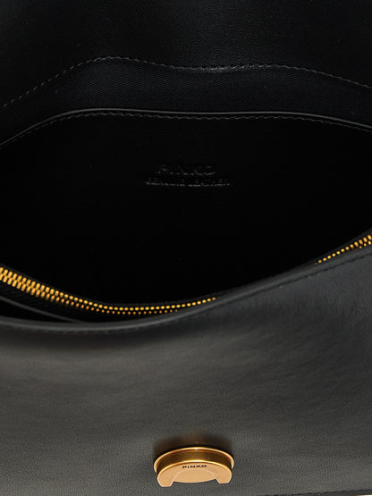 PINKO Black Goatskin Crossbody Bag