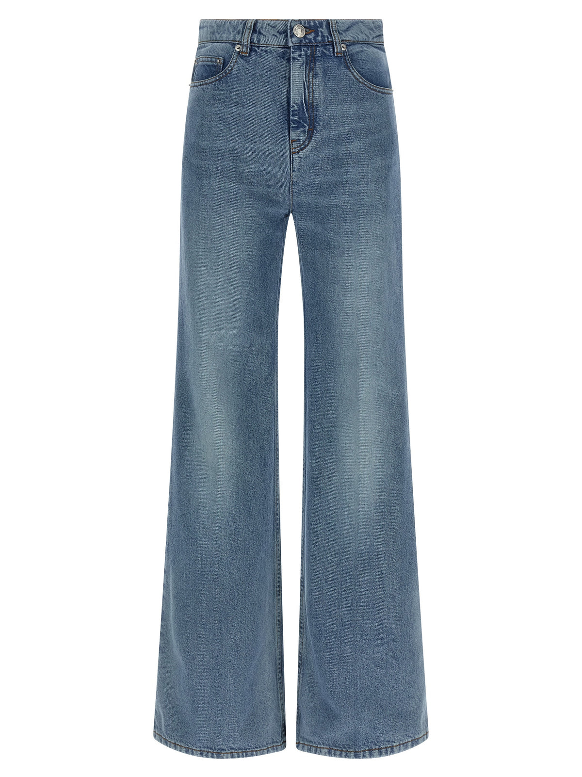 Ami Paris Blue Cotton Flared Jeans