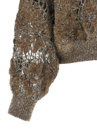 Brunello Cucinelli Beige Wool Cardigan