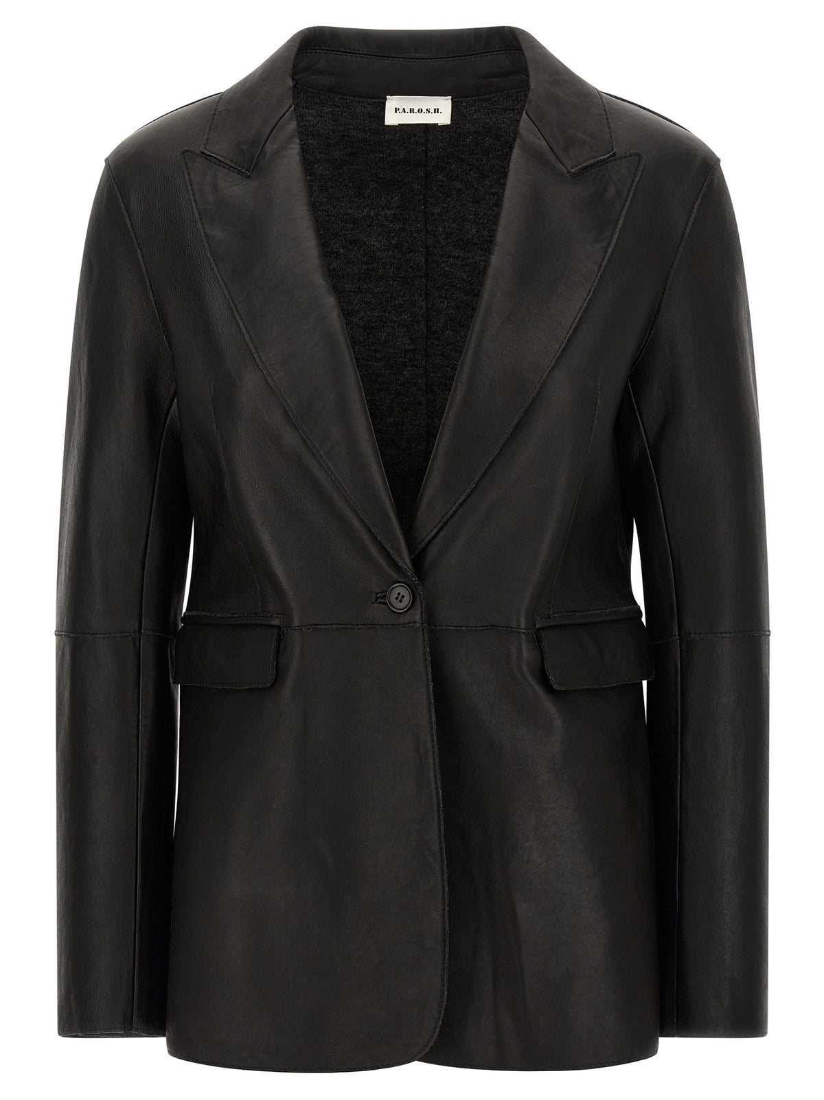 P.A.R.O.S.H. Black Lamb Leather Blazer