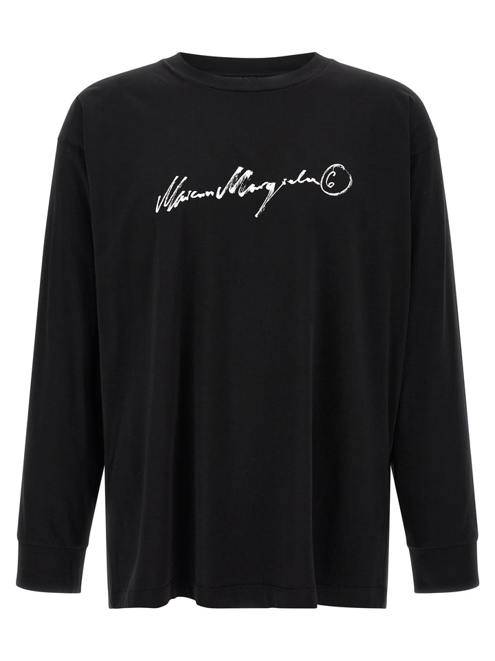 MM6 Maison Margiela Black Cotton Long Sleeve T-Shirt