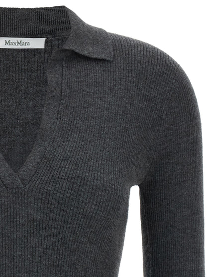 Max Mara Gray Cashmere Polo Shirt