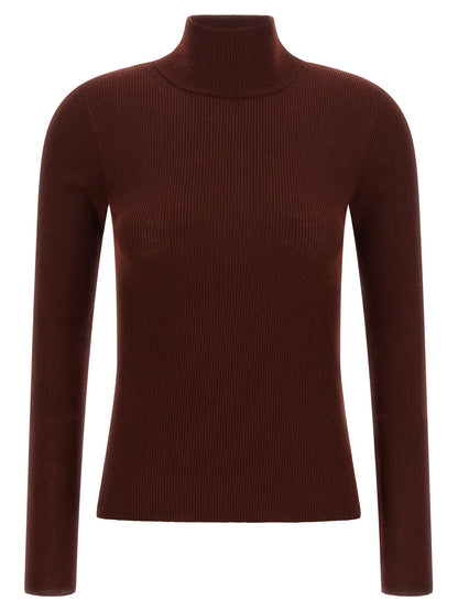 Max Mara Bordeaux Virgin Wool Cardigan