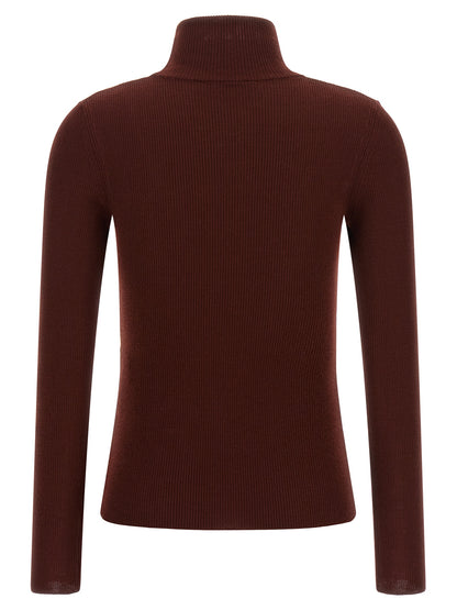 Max Mara Bordeaux Virgin Wool Cardigan