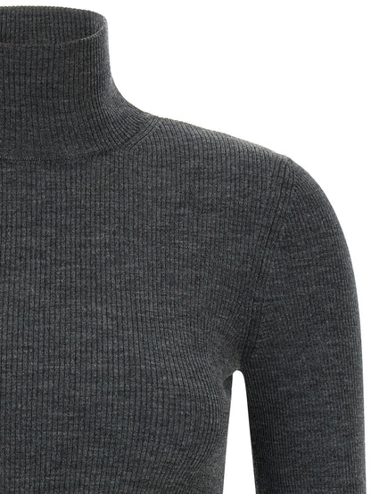 Max Mara Gray Virgin Wool Cardigan