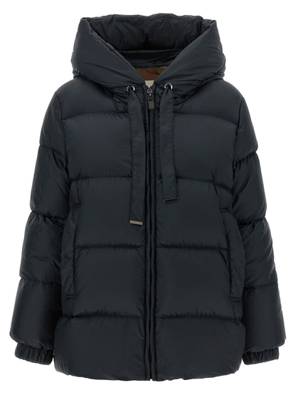 Max Mara Blue Polyester Full-Length Jacket