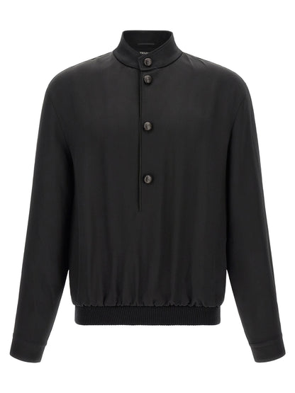 ZEGNA Black Satin Sweatshirt