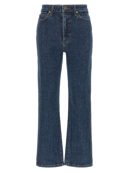 Khaite Blue Cotton Flared Jeans
