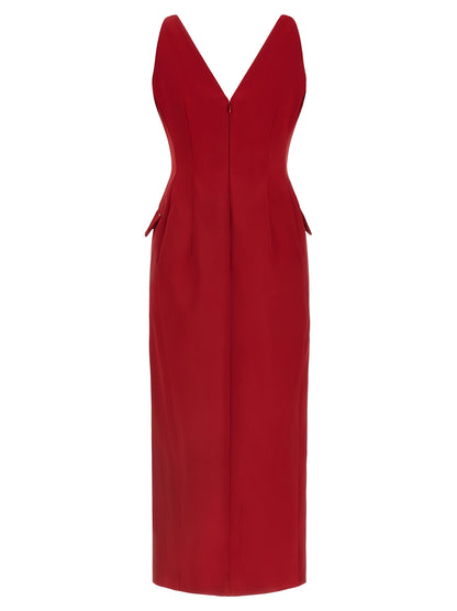 Sportmax Red Acetate Long Dress