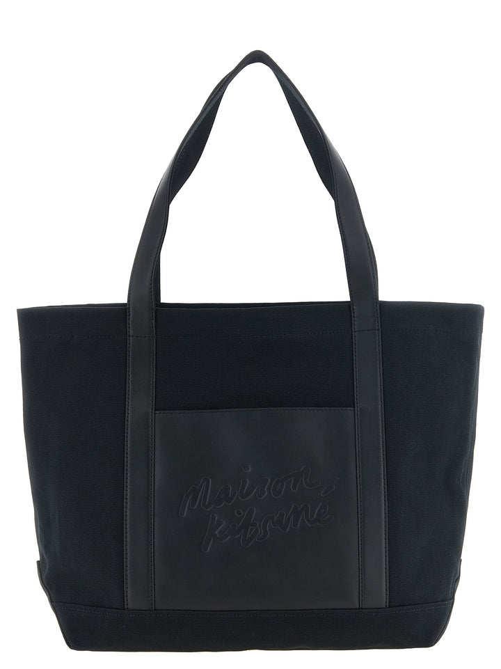 Maison Kitsuné Black Cotton Tote Bag