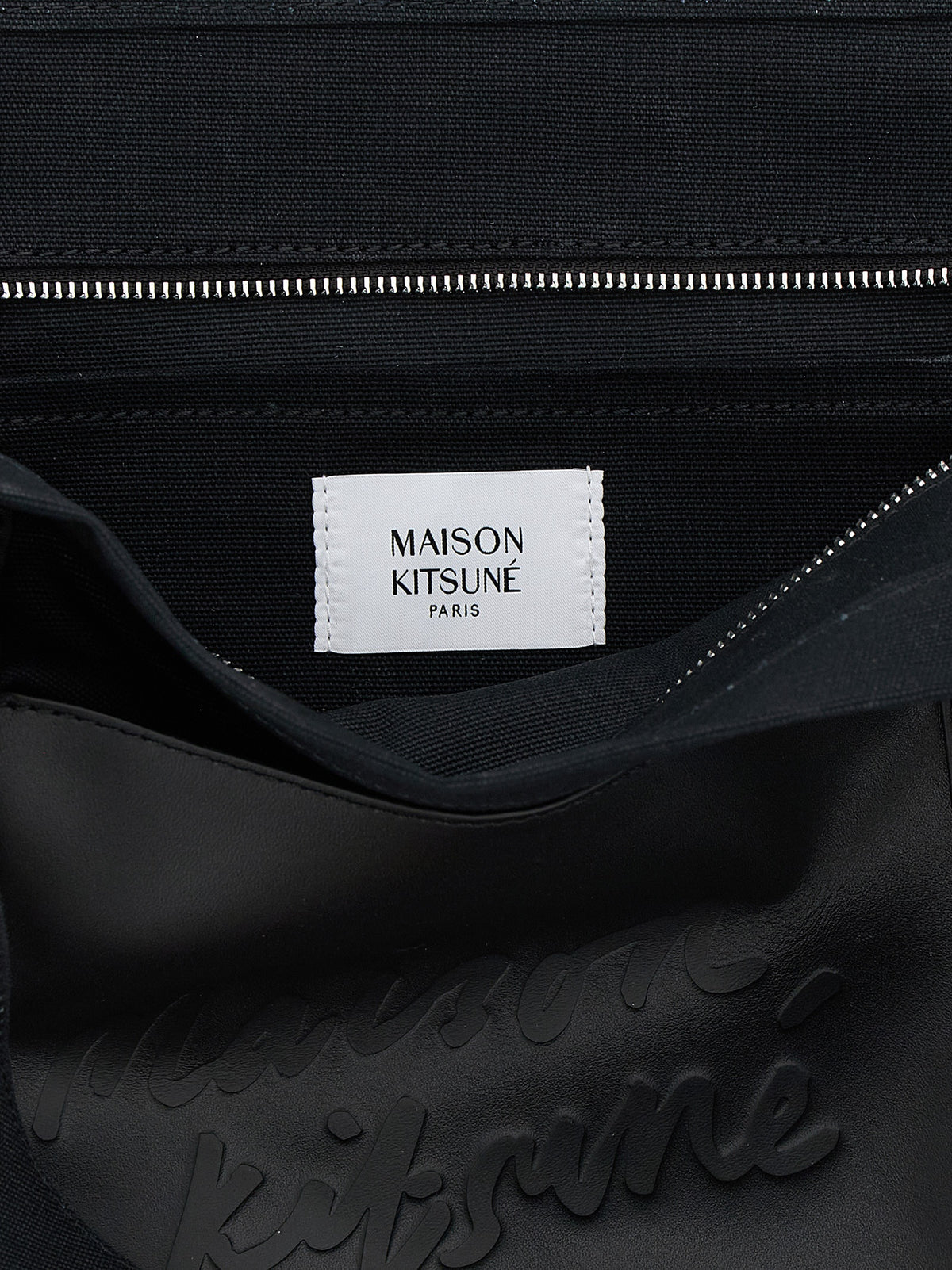 Maison Kitsuné Black Cotton Tote Bag