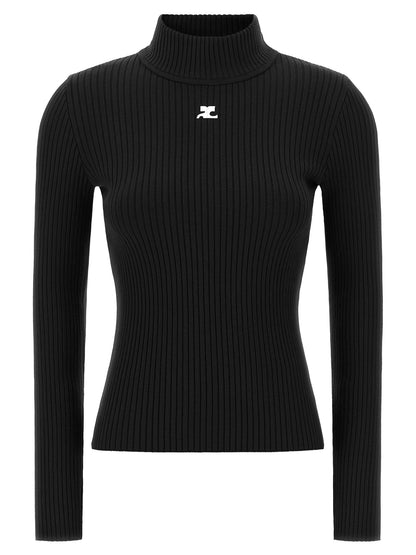 Courrèges Black Viscose Cardigan