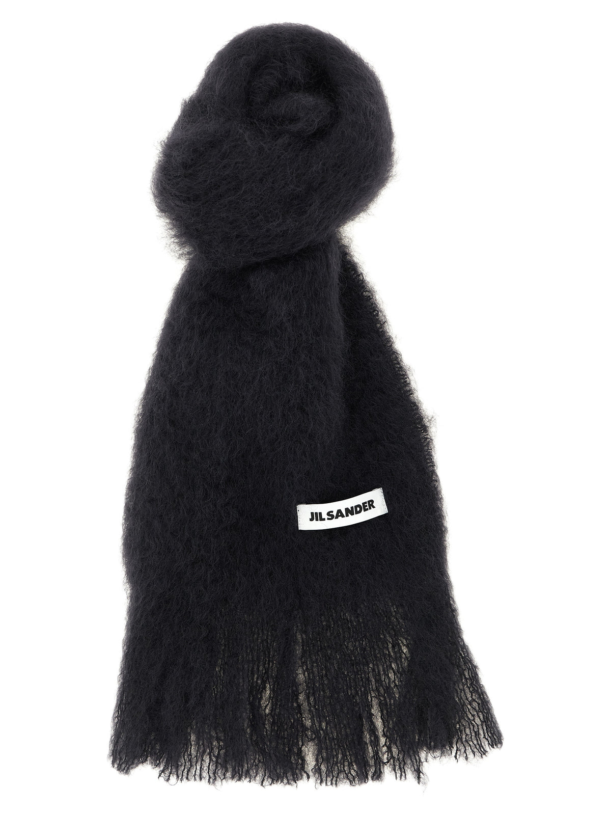 Jil Sander Black Wool Scarf