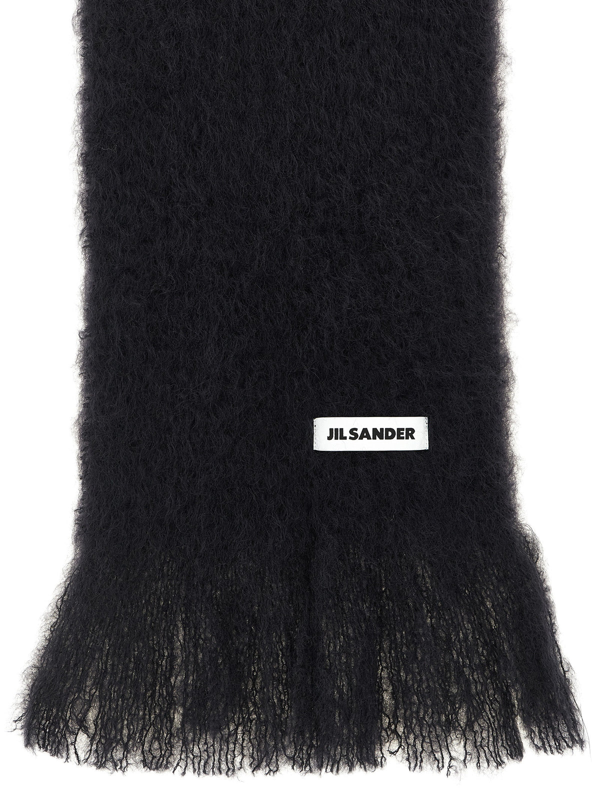 Jil Sander Black Wool Scarf