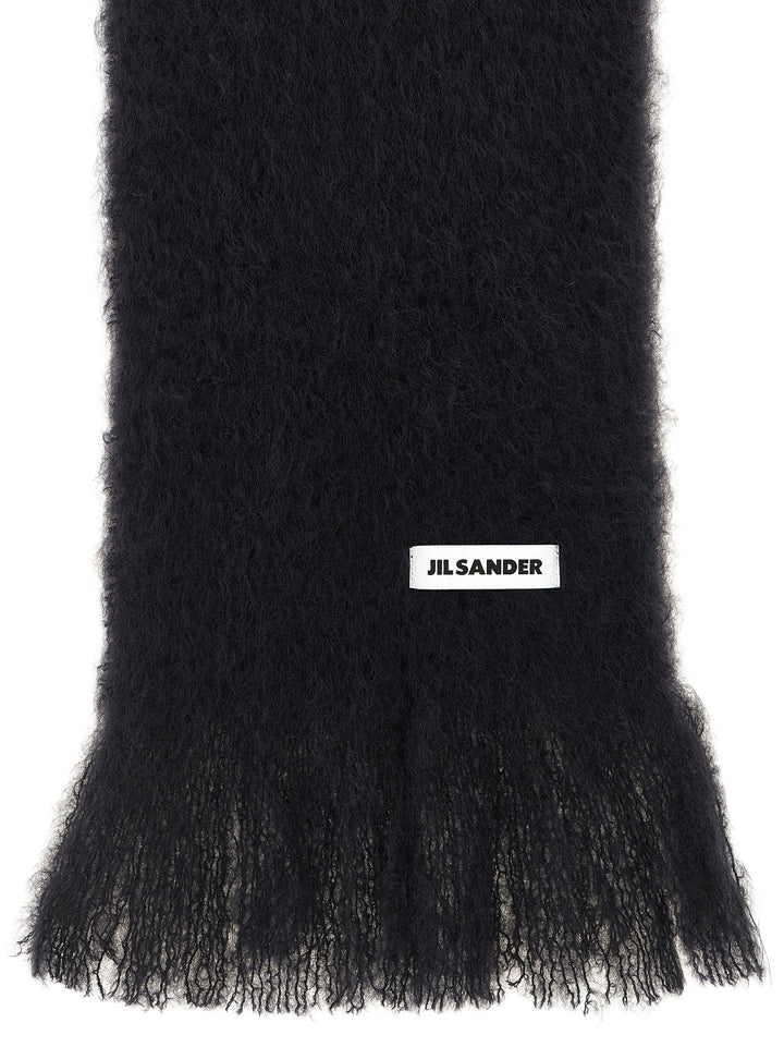 Jil Sander Black Wool Scarf