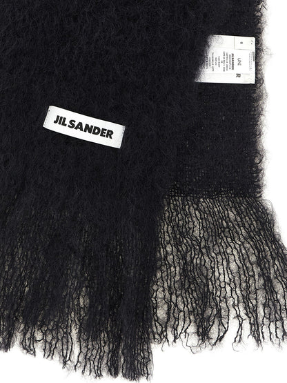 Jil Sander Black Wool Scarf