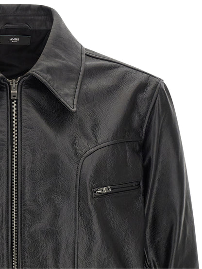 Amiri Black Calfskin Leather Jacket