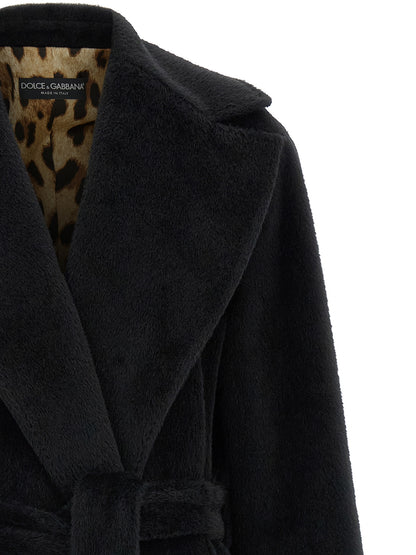 Dolce & Gabbana Black Wool Coat