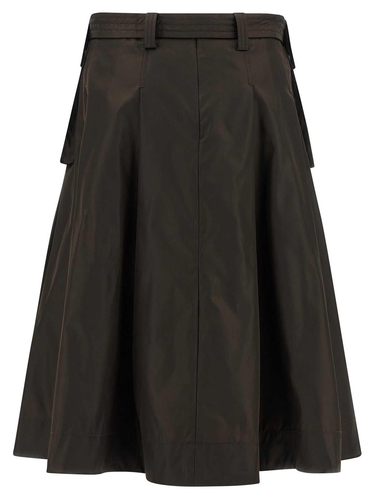 Ganni Brown Polyamide Midi Skirt